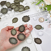 30Pcs 4 Styles Tibetan Style Oval Alloy Pendant Cabochon Settings TIBEP-GA0001-05-3