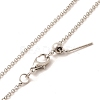 1mm Rack Plating Brass Cable Chain Adjustable Slider Necklaces for Women Men MAK-L044-55P-2