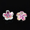 Transparent Electroplate Glass Bead Caps EGLA-N015-01A-4