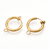 PVD Vacuum Plating 316 Surgical Stainless Steel Clip-on Hoop Earrings X-STAS-S101-13mm-01G-2