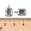 Natural Amethyst Rectangle with Oval Charms STAS-L022-516P-04-3