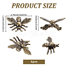 4Pcs Alloy Bees Display Decorations DJEW-SP0001-36-2