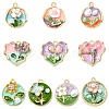 10Pcs 10 Styles Rack Plating Alloy Rhinestone Enamel Pendants ENAM-YW0008-30-1