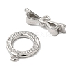 Brass Micro Pave Clear Cubic Zirconia Toggle Clasps KK-N254-70P-2