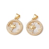 Rack Plating Brass Shell Pendants KK-D087-25G-10-2