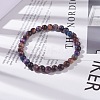 6.5mm Natural Galaxy Tiger Eye Round Beads Stretch Bracelet for Women BJEW-JB07292-2
