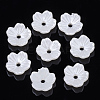 5-Petal ABS Plastic Imitation Pearl Bead Caps OACR-S020-24-2