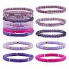 7Pcs 7 Style Handmade Polymer Clay Heishi Surfer Stretch Bracelets Set BJEW-SW00073-05-3