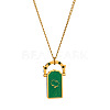 Rotating 304 Stainless Steel Enamel Tarot Card Pendant Necklaces with Rhinestone FS-WG0CC16-04-1