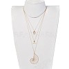 Brass Pendant Necklaces Sets NJEW-JN02405-5