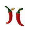 Brass Enamel Stud Earrings EJEW-F390-01G-4