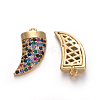 Brass Micro Pave Cubic Zirconia Pendants ZIRC-E158-05G-3
