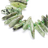 Natural Green Quartz Beads Strands G-E569-O15-3