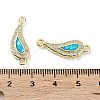Rack Plating Brass Micro Pave Clear Cubic Zirconia Connector Charms KK-C041-30G-3