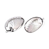 Electroplate Natural Paua Shell Pendants SSHEL-Q100-15P-2