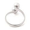 Rack Plating Brass Open Cuff Rings with Round Plastic Pearl Beads for Women RJEW-Q770-26P-2