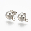 Non-Tarnish 201 Stainless Steel Stud Earring Findings LS-X-STAS-Q225-16A-8mm-1