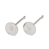 Tarnish Resistant 316 Surgical Stainless Steel Flat Round Blank Peg Stud Earring Settings STAS-R073-05-3
