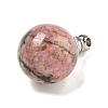 Natural Rhodonite Perfume Bottle Pendants G-K338-22P-04-2