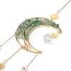 Wire Wrapped Natural Green Aventurine Moon with Tree of Life Pendant Decorations HJEW-K046-07G-04-4