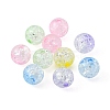 100Pcs 5 Colors Transparent Crackle Acrylic Beads CACR-FS0001-02-4