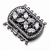 Brass Cubic Zirconia Box Clasps ZIRC-O020-08B-NR-1