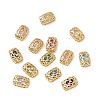 Eco-friendly Brass Micro Pave Cubic Zirconia Multi-strand Links KK-D076-02B-G-1