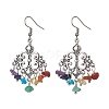 Natural Mixed Gemstone Chips Chandelier Earrings EJEW-JE05418-02-1