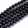 Natural Dyed & Heated Black Onyx Round Bead Strands X-G-T055-6mm-10-1