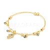 Brass Pave Clear Cubic Zirconia Charm Bangles for Women BJEW-S147-20A-G-2