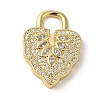 Brass Micro Pave Cubic Zirconia Glass
 Pendants KK-R162-029D-G-1