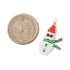 2Pcs 2 Colors Christmas Glass Seed Beaded Snowman Pendants PALLOY-MZ00940-3