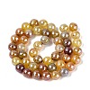 Electroplate Natural Agate Beads Strands G-T131-54M-2