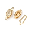 Brass Micro Pave Clear Cubic Zirconia Box Clasps KK-L255-02G-01-2