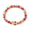 Synthetic Dyed Turquoise Beaded Stretch Bracelets for Women Men BJEW-JB11549-3