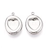 304 Stainless Steel Pendant Cabochon Settings STAS-T075-24P-1