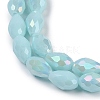 Opaque Solid Color Electroplate Glass Beads Strands EGLA-N013-P10mm-B11-3