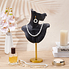 Resin Side Body Model Bust Shaped Jewelry Earrings Display Stands with Metal Base AJEW-WH0695-229A-2