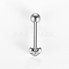 316L Surgical Stainless Steel Micro Pave Clear Cubic Zirconia Tongue Rings FS-WG6EDE0-02-4