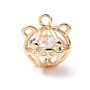 Brass Micro Pave Clear Cubic Zirconia Charms KK-N290-13G-1