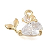 Brass Micro Pave Clear Cubic Charms CU-CBA1682-06A-G-1