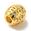 Brass Micro Pave Cubic Zirconia Beads KK-C072-11G-2