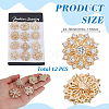 12Pcs Flower Alloy Rhinestone Brooches for Clothes JEWB-WH0020-073G-2