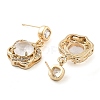 Brass with Glass Dangle Studs Earrings EJEW-Q800-12KCG-2