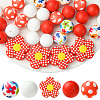 30Pcs 5 Styles Silicone Focal Beads SIL-YW0002-21A-1