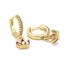 Rack Plating Brass Micro Pave Cubic Zirconia Huggie Hoop Earrings EJEW-F278-19-G-3