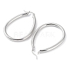 Rhodium Plated 925 Sterling Silver Hoop Earrings EJEW-K258-04P-2