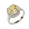 925 Sterling Silver Micro Pave Cubic Zirconia Finger Rings RJEW-B134-01B-01-4