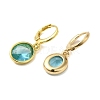 Real 18K Gold Plated Brass Dangle Leverback Earrings EJEW-L268-001G-04-2