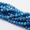 Handmade Evil Eye Lampwork Round Bead Strands LAMP-L055-6mm-05-1